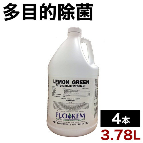 多目的用除菌洗剤 除菌 洗剤 業務用 3.78L 4本 浴室 トイレ 嘔吐物処理 施設用 レモングリーンDD/4本セット 送料無料