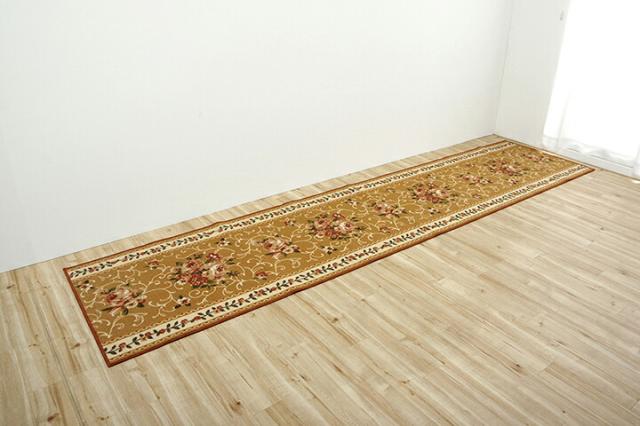 廊下敷き マット 花柄 エレガンス 撥水 ベージュ 約 60×440cm 華やか 約4ｍ 廊下敷き エレガント 汚れにくい 表地には撥水加工 おしゃれ マット 機能的 お洒落 可愛らしい 可愛い 廊下敷き_8