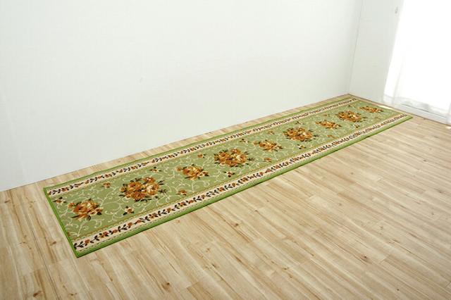 廊下敷き マット 花柄 エレガンス 撥水 ベージュ 約 60×440cm 華やか 約4ｍ 廊下敷き エレガント 汚れにくい 表地には撥水加工 おしゃれ マット 機能的 お洒落 可愛らしい 可愛い 廊下敷き_12