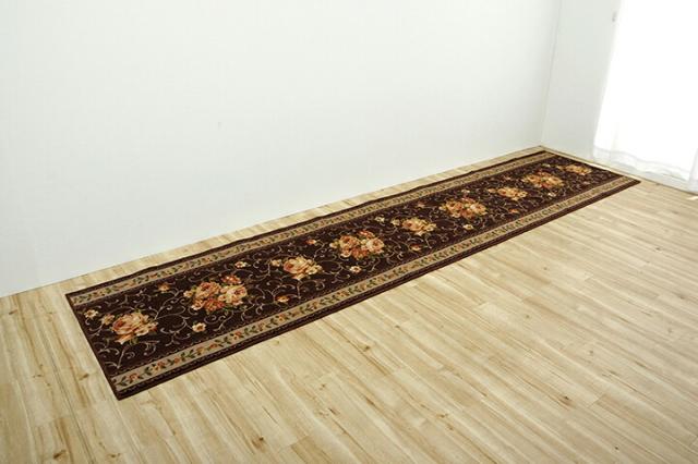 廊下敷き マット 花柄 エレガンス 撥水 ベージュ 約 60×440cm 華やか 約4ｍ 廊下敷き エレガント 汚れにくい 表地には撥水加工 おしゃれ マット 機能的 お洒落 可愛らしい 可愛い 廊下敷き_16
