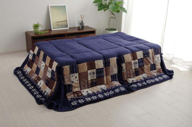 こたつ布団 長方形 省スぺース ノルディック レッド 約 190×250cm お洒落 温かみのあるノルディック柄 こたつ布団 やわらか ふんわり フランネル素材 こたつふとん 省スペース こたつ用 こたつ布団_14