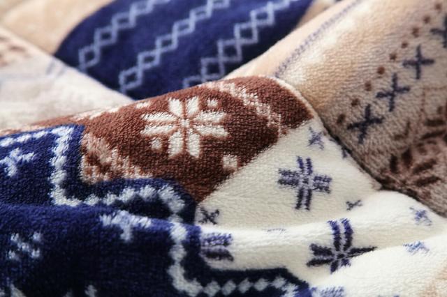 こたつ布団 長方形 省スぺース ノルディック レッド 約 190×250cm お洒落 温かみのあるノルディック柄 こたつ布団 やわらか ふんわり フランネル素材 こたつふとん 省スペース こたつ用 こたつ布団_15