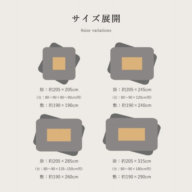 こたつ布団 掛敷セット 長方形 セット 和柄 ウサギ柄 グリーン 約 205×315cm_12