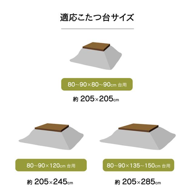 こたつ布団 正方形 おしゃれ 掛け単品 グレー 約 205×205cm_10