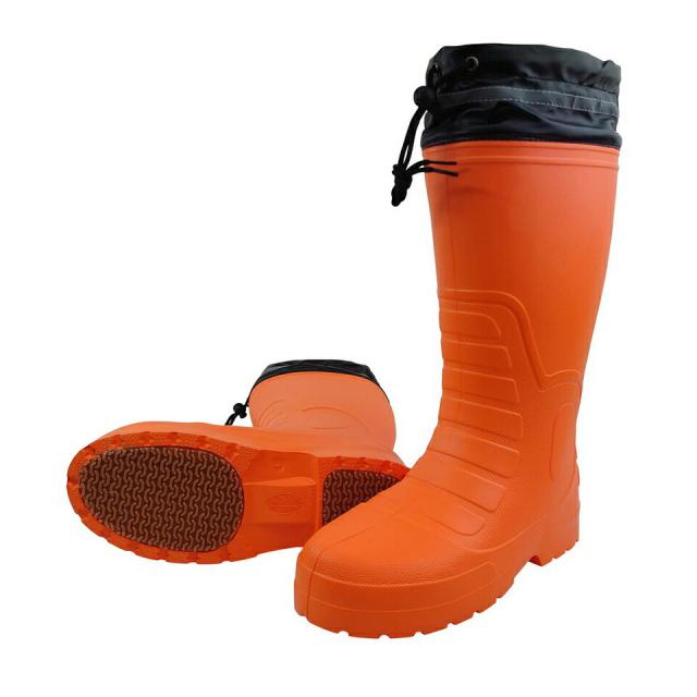 長靴 カバー付 オレンジ 冬用 防寒 長靴 長ぐつ ゴム長 柔らかい 防寒EVAラバーブーツ（裏ボア） カバー付 オレンジ ボア付 すべり止め 滑り止め 幅広 ３E EEE 高耐油制 夜間安全 婦人用 紳士用 軽量の通販は 5,151円
