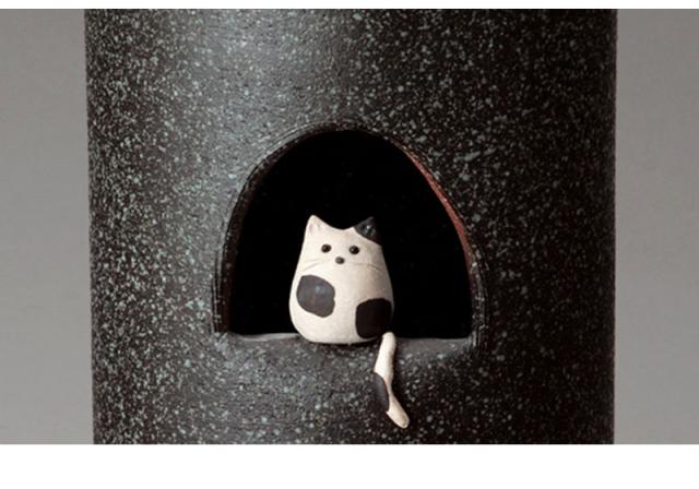 傘立て 信楽焼き 小窓ねこ傘立 幅22.0 高さ46 猫 ネコ 和風 モダン 信楽焼 しがらき カサ立て 陶器傘立 玄関 おしゃれ お洒落 陶器 インテリア 和雑貨 送料込み 新生活 NHK 連続テレビ小説 スカーレット_2