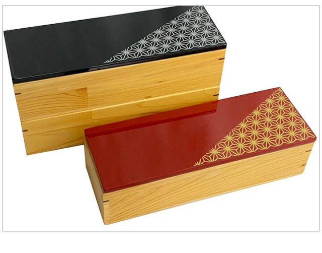 弁当箱 麻の葉 2段 弁当箱 2段 重箱にできる 手作り 弁当箱 モダン 重箱 オシャレ かわいい 工芸品 おしゃれ 日本製 シンプル 木製 お土産 贈り物 贈答 贈答品 ギフトにもおすすめ 弁当箱 詰め込み弁当/通販/送料無料 【送料込み】 新生活 組立不要_3