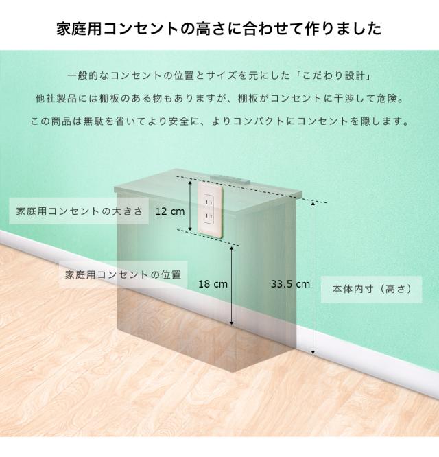 コンセント 隠す コンセントカバー おしゃれ コンセントガード コンセント いたずら防止 隠し 配線 ケーブル隠し ケーブルボックス コンセント収納 ペット かじる 防止 コード 噛む 充電ステーション 充電スタンド 隙間 感電防止 壁コンセント コンパクト 薄型 スリム 木目_3