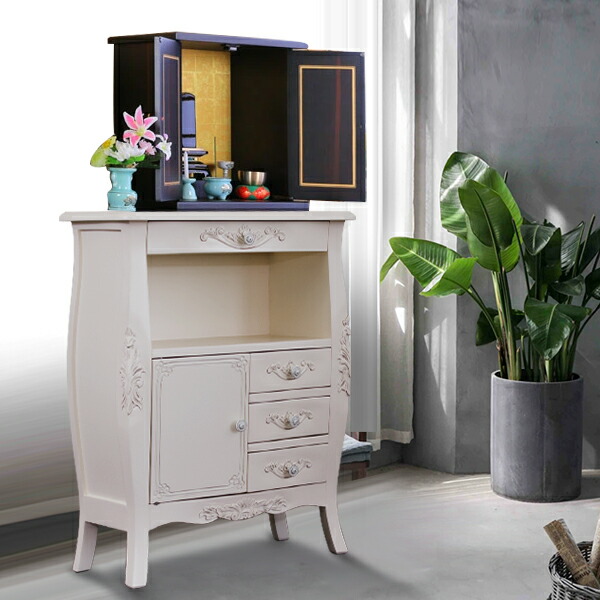 リビングボード/電話台 猫脚 幅60cm ホワイト リビングボード/電話台 猫脚 幅60cm ホワイト