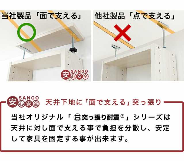 本棚 扉付 耐震 突っ張り 本棚 幅60 奥行26 扉付き ラック 突っ張り耐震 つっぱり耐震 地震対策 転倒防止 壁面収納 天井つっぱり式  スリの通販はau PAY マーケット - サンゴ au PAYマーケット店