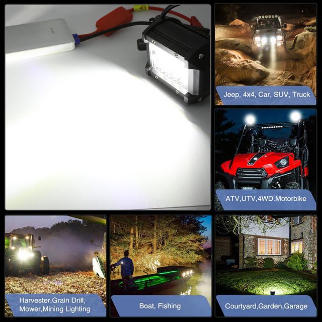 作業灯 60W LED ワークライト 6個セット 狭角30度 フラッドライト 12V-24V対応 汎用 車外灯 4インチ 角形 6000K ホワイト 夜釣り 夜間作業 トラクター用 LEDワークライト 新設計 防水 防塵 耐衝撃 長寿命 車外灯 機械 オートバイ 自動車 トラック用品 汎用作業灯の通販は