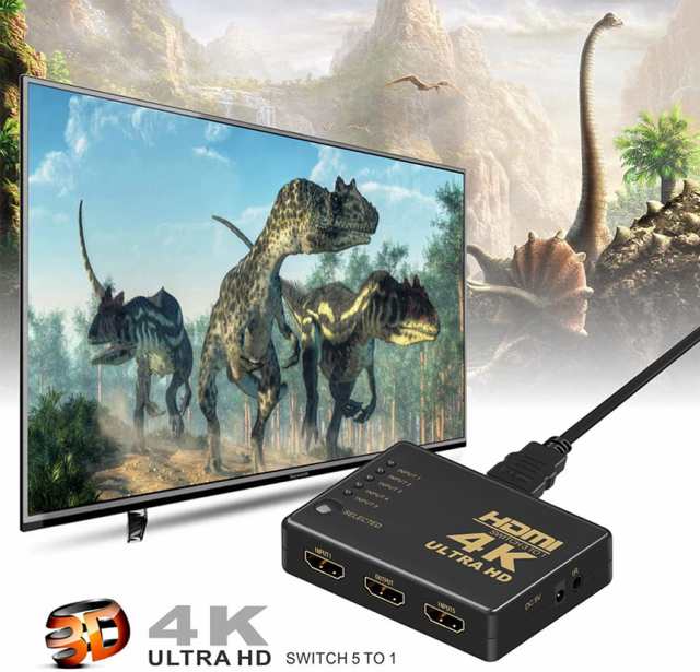 分配器 5入力1出力 HDMI 切替器 4K セレクター 1080p 3DフルHD対応 自動手 動切り替え リモコン switch Blu-Ray  DVD DVR Xbox PS3 PS4 Aの通販はau PAY マーケット - サファイア