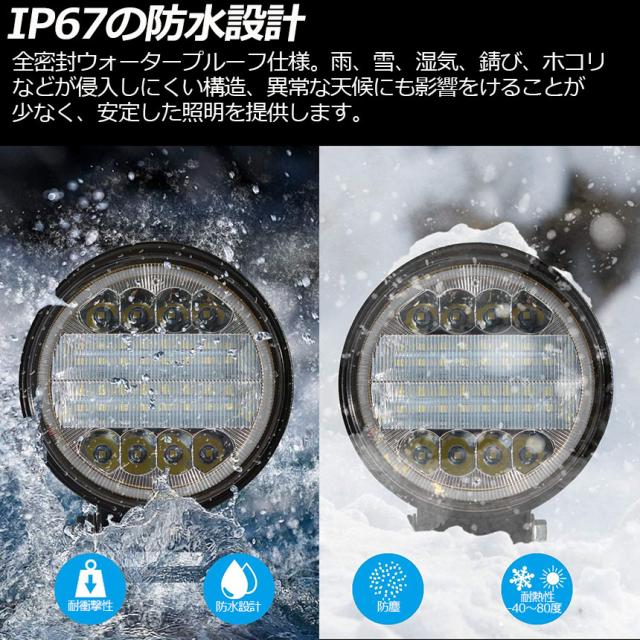 72W LED作業灯 ワークライト デッキライト 10個セット LED投光器 72w 12v 24v 兼用 防水 防塵 防震 取付け自由 省エネルギー コンボビーム 集光 投光両立 各種作業車に対応 前照灯_1