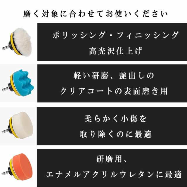 ポリッシャー バフ 80mm 22点セット 六角軸付き すぐ使える 仕上げ 電気ドリル インパクトドライバー用 洗車 車磨き スポンジ  研磨艶出しの通販はau PAY マーケット - サファイア | au PAY マーケット－通販サイト