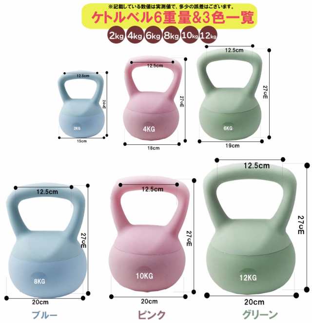 ケトルベル ケトルダンベル 2kg ハンドル両手で持ちやすい 筋
