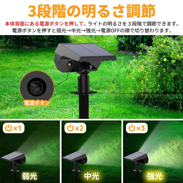 4個セットセンサー式ソーラーライト分離型リモコン付 LED 太陽光パネル