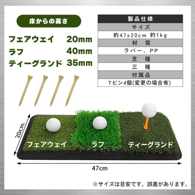 2個セットゴルフマット ゴルフ練習マット ゴルフ 練習用 3種 スイング 