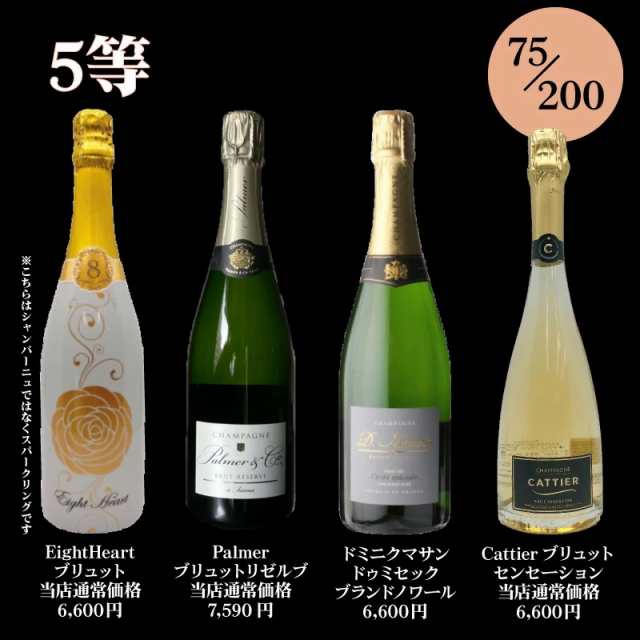 高級シャンパン・スパークリングが当たる泡くじ 第二弾 おひとり