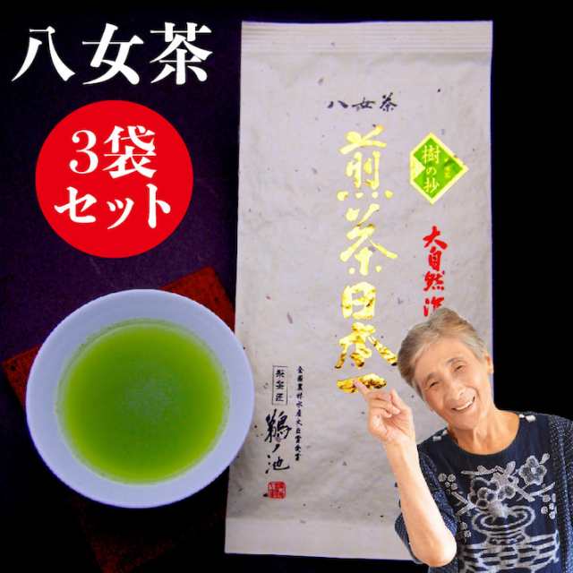 八女茶 煎茶 送料無料 100g 3袋セット メール便 産地直送 樹の抄 お茶