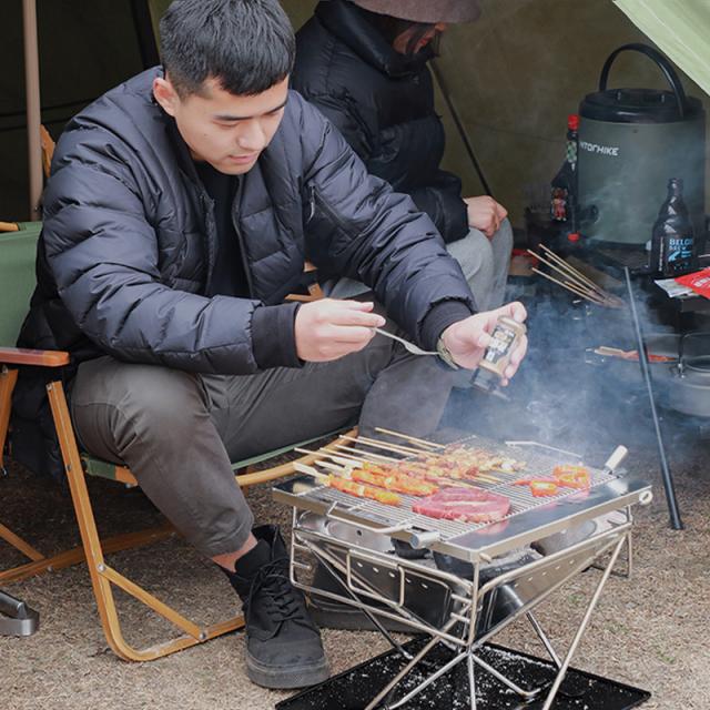 翌日発送 焚き火台 グリル台 フルセット 5段階高さ調整 BBQグリル ポータブル バーベキュー コンロ 折りたたみ キャリーバッグ付き コンパクト キャンプ_17