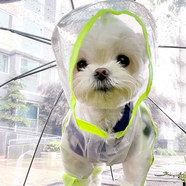 犬用レインコート 透明 雨カッパ 防水 雨具 小型犬 犬服 ドッグ