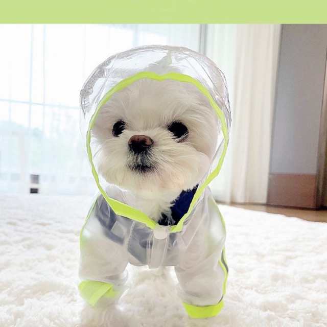 犬用レインコート 透明 雨カッパ 防水 雨具 小型犬 犬服 ドッグ