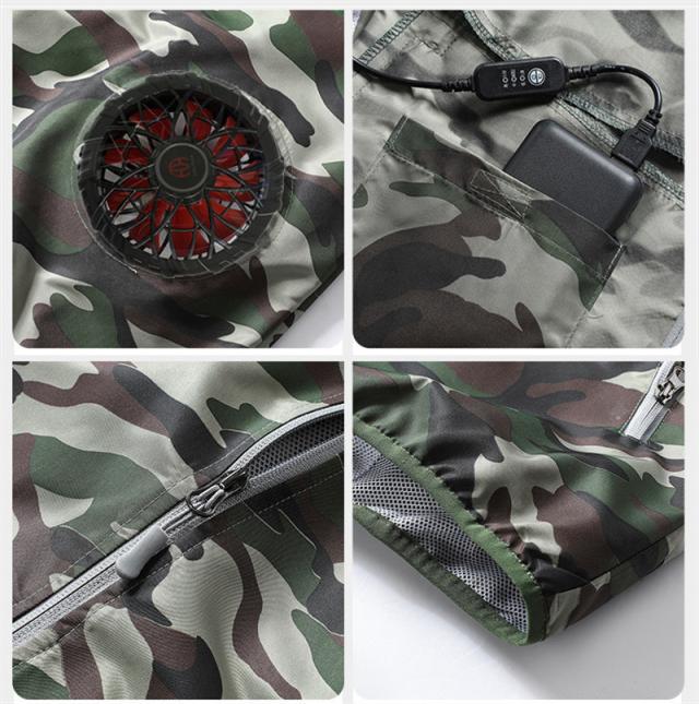 バッテリー不要 空調作業服 空調ベスト ファン付き ネッククーラー付き