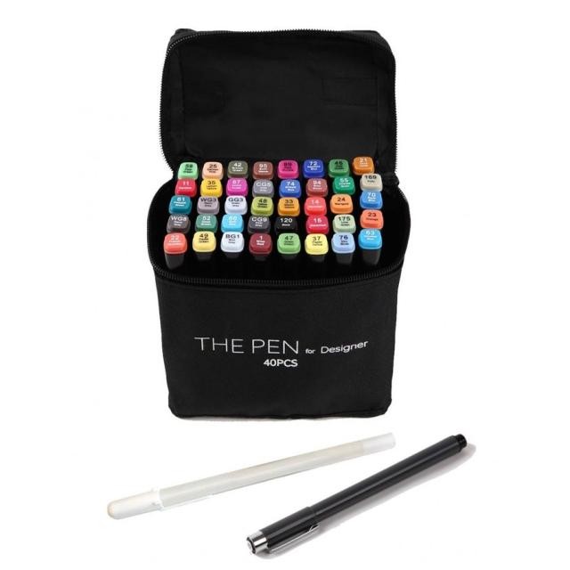The Pen For Designer マーカーペン 40色 セット 19年ver ペンスタンド ホワイト ライナーペン 付き イラストマーカー アルコールの通販はau Pay マーケット Raywood