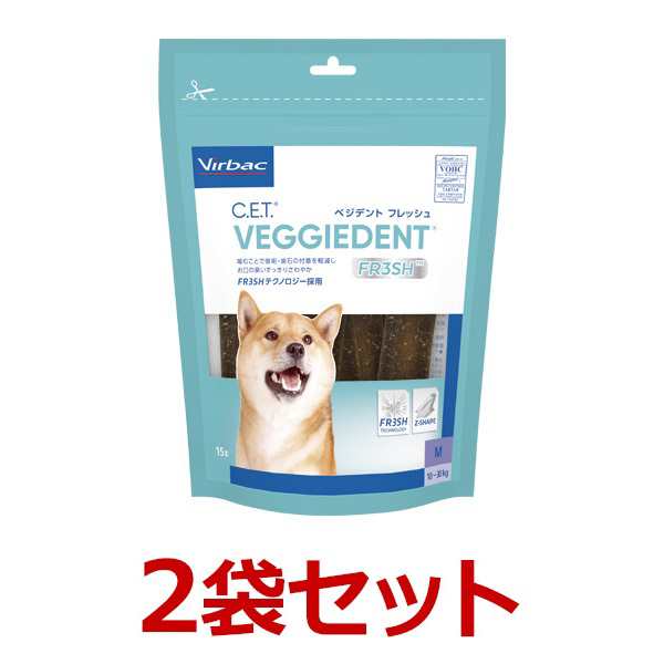 【２袋セット】【C.E.T.ベジデントフレッシュ Ｍ 15本入り×２袋】犬【ビルバックジャパン】 （CETベジデントフレッシュM）【レビューを書いてポイント２倍】