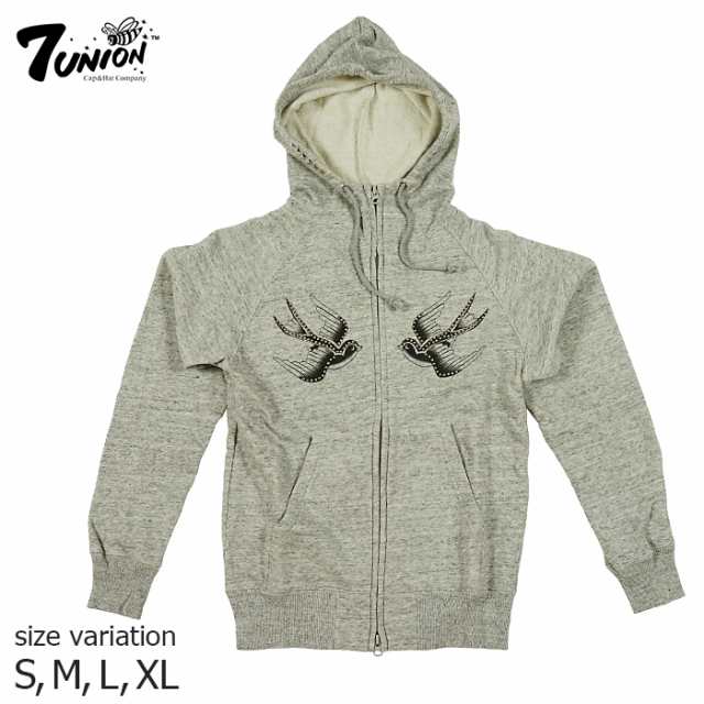 7UNION XD-10F-903 ZIP HOODIE Sサイズ GRAY セブンユニオン フード ジップ ストリート