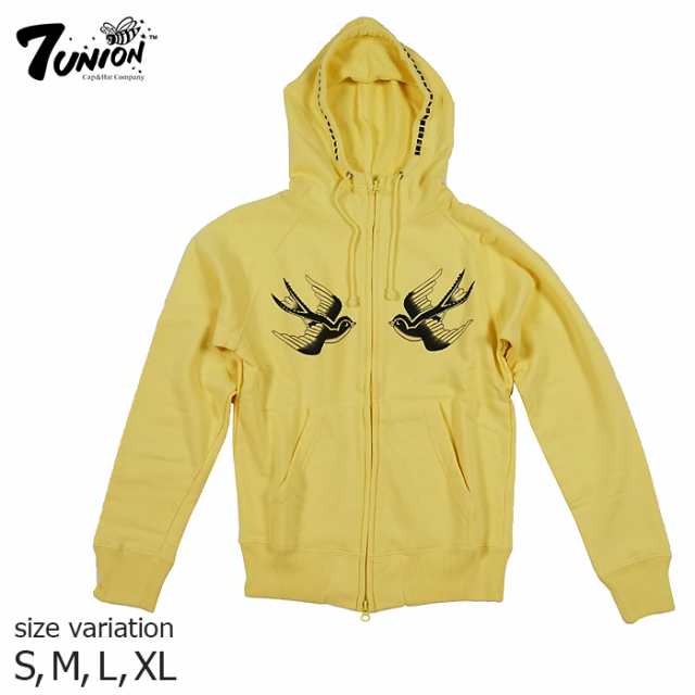 7UNION XD-10F-903 ZIP HOODIE S/M/L Yellow セブンユニオン フード ジップ ストリート