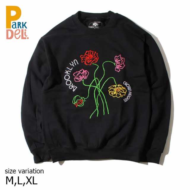 Park Deli CHBK Embroidered Crewneck BLACK パークデリ クルーネック トレーナー スウェット ストリート スケボー メンズ レディース