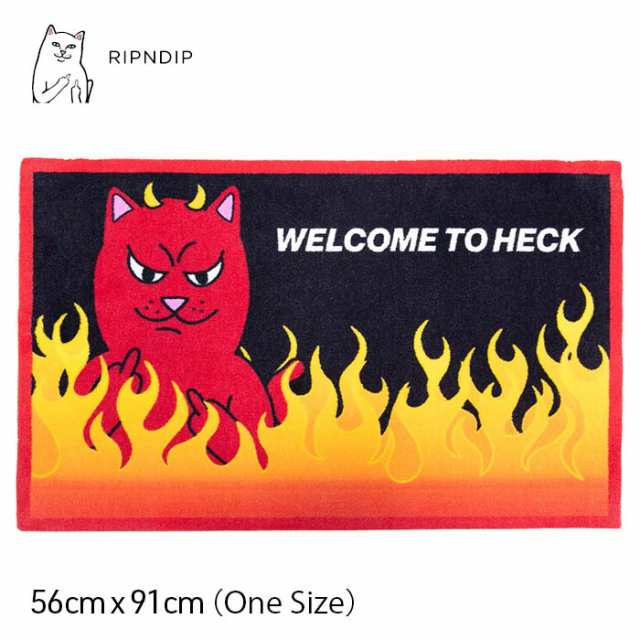 RIPNDIP Welcome to Heck Rug BLACK リップン ディップ ラグマット インテリア メンズ レディース スケートボード ねこの通販は