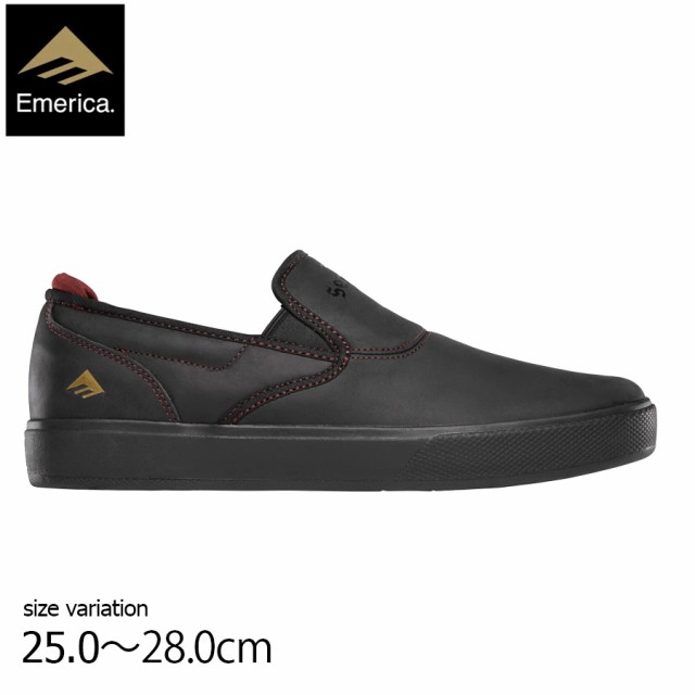 Emerica WINO G6 SLIP CUP BLACK/BLACK/RED エメリカ スニーカー スリッポン カップソール レザー スケートボード スケボー 靴 メンズ レの通販は