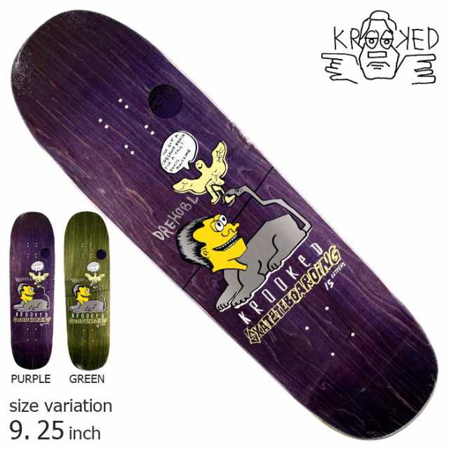 KROOKED DREHOBL CRESANT PURPLE GREEN 9.25inch クルーザー デッキ スケートボード スケボー クルキッド  クルクッド ストリート sk8｜au PAY マーケット