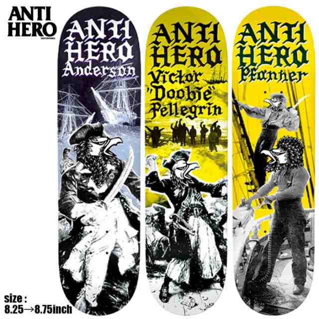 ANTIHERO アンチヒーロー スケボー デッキ WILD UNKNOWN PART 2 PRO SERIES 8.25 8.5 8.75inch スケートボード SKATEBOARD アンタイヒー