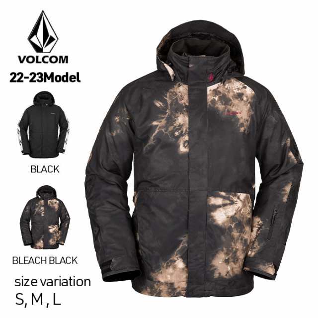 22-23 VOLCOM ICONIC STONE JACKET ヴォルコム BLEACH BLACK BLACK ボルコム スノーウェア ジャケット スノボー 防寒 メンズ