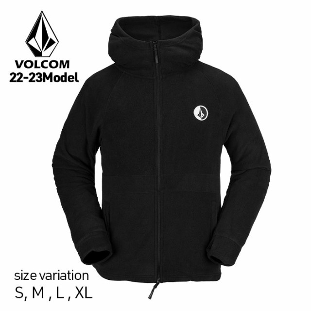 22-23 VOLCOM V-SCIENCE FULL ZIP ヴォルコム BLACK ボルコム スノーウェア ジャケット スノボー スノーボード メンズ 防寒用フリース