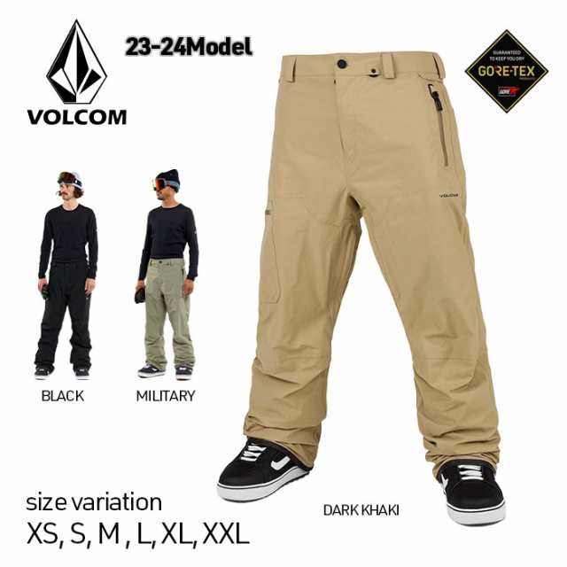 23-24 VOLCOM L GORE-TEX PANT ボルコム BLACK DARK KHAKI MILITARY スノーウェア パンツ  ゴアテックス スノボー スノーボード スキー 防 ウィンタースポーツ