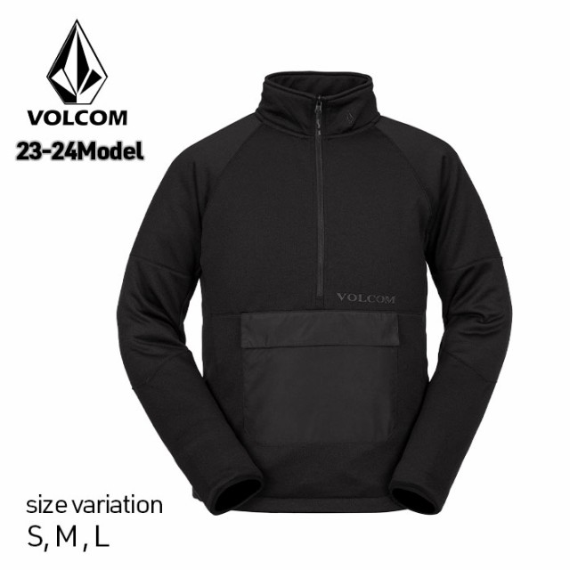 23-24 VOLCOM TECH FLEECE PULLOVER ボルコム BLACK フリース ジャケット スノボー スノーボード アウトドア スキー 防寒 メンズ