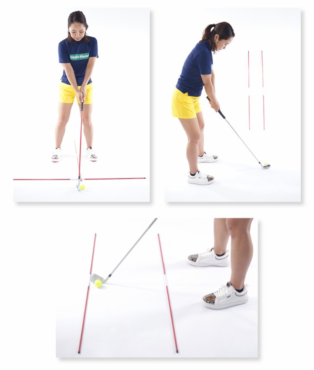 ゴルフ 練習器具 アライメントスティック 2本入り 折畳みタイプ ライト 