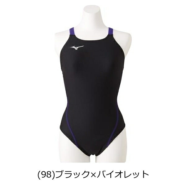 Mizuno 競泳水着 ネイビー/ホワイト MIZUNO 競泳水着 レディース ミズノ FINA承認 ハイカット 別注