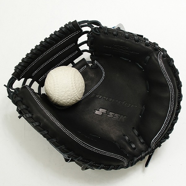 【交換往復送料無料】 野球 キャッチャーミット 軟式 少年 右投げ SSK プロエッジ proedge 捕手用 ジュニア ブラック PJBM1-90-L 型付け可能(G) グローブ