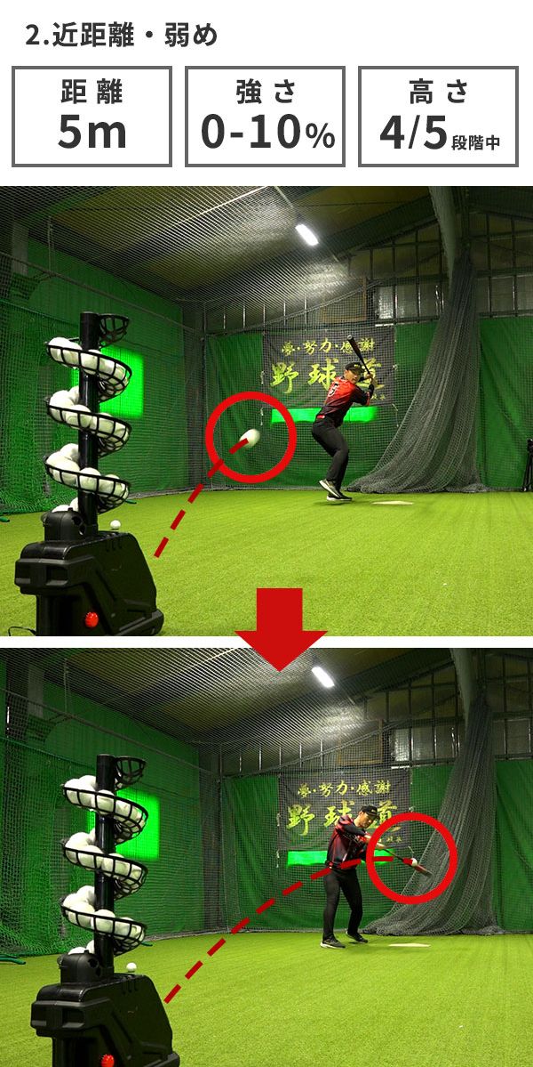 連続30球バッティング！スローボールピッチングマシン 連続30球バッティング！スローボールピッチングマシン 野球 練習 BBCH