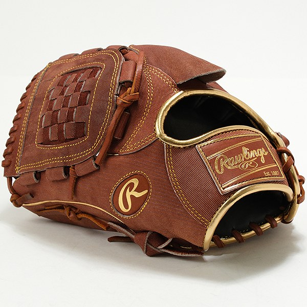 【交換往復送料無料】 野球 グローブ 軟式 大人 左投げ ローリングス Rawlings HOH HERITAGE PRO -JEANS- 投手用 サイズ11.75 ブラウン 指カバー 背面紐 GR4FR7A15W 型付け可能(G) キャッチボール