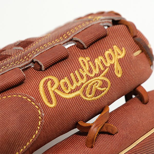 【交換往復送料無料】 野球 グローブ 軟式 大人 左投げ ローリングス Rawlings HOH HERITAGE PRO -JEANS- 投手用 サイズ11.75 ブラウン 指カバー 背面紐 GR4FR7A15W 型付け可能(G) キャッチボール