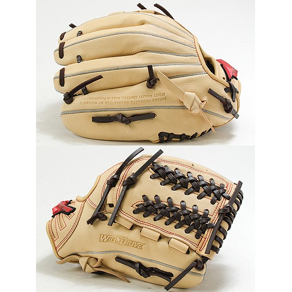 【交換往復送料無料】 野球 グローブ 少年軟式 右投げ ミズノ MIZUNO WILLDRIVE RED IBE オールラウンド用 サイズSS 1年生 2年生 ブロンド×ブラウン 1AJGY32400 型付け可能(G) キャッチボール