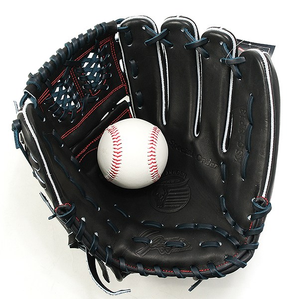 【交換送料無料】 野球 グローブ 硬式 大人 久保田スラッガー 外野手用 右投げ用 SP18型 KSブラック×KSブラック紐 専用袋付き 野球グローブ グラブ 高校野球対応 LT24-GH6 KSG-SP18 型付け可能(G) キャッチボール_5
