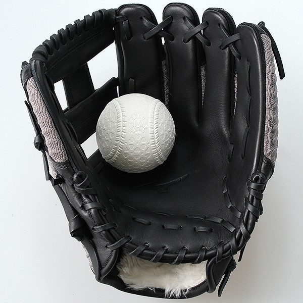 交換無料 野球 グローブ 軟式 大人 右投げ ミズノ 軟式用テックニット TECH KNIT 内野手用 内野用 サイズ9 ブラックxグレー 黒 灰色 1AJGR29803 草野球_5