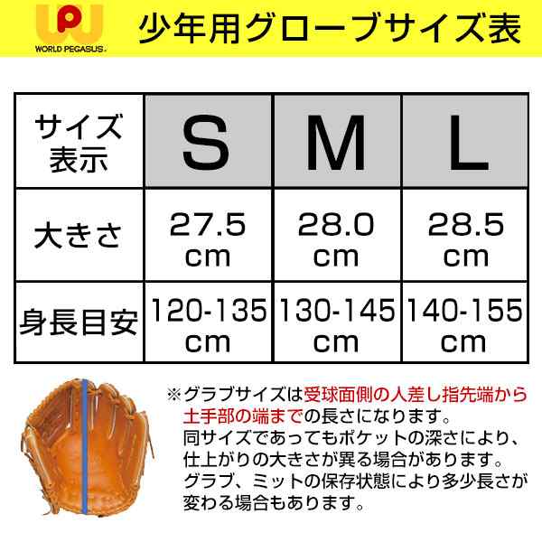 ワールドペガサス グローブ ジュニア軟式用GP-FL ソフトボール使用可